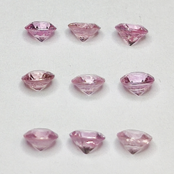 Round cut pink sapphire 2.4mm 1ct