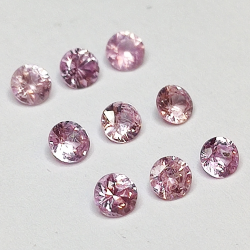 Round cut pink sapphire 2.4mm 1ct