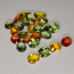 7,74ct Songea Saphir multicolor ovalschliff 4,5x3,5mm 25stk