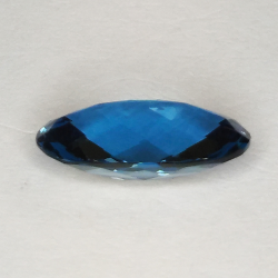 4.18ct London blue topaz oval cut checkerboard 14.4x7.4mm