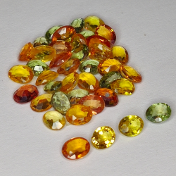 7.63ct Songea Zaffiro multicolore taglio ovale 4.0x3.1mm 40pz