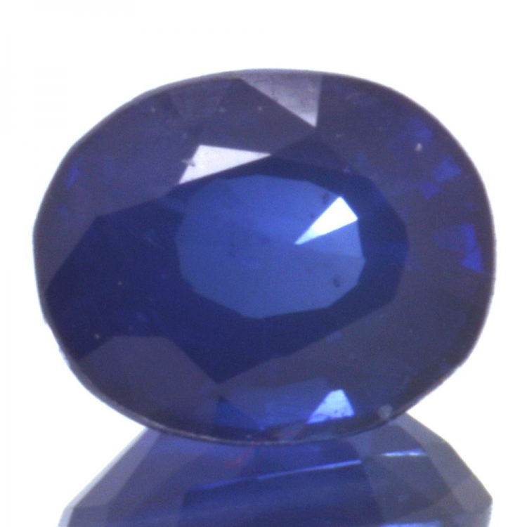 Saphir bleu 1,12 ct taille ovale 6,51x5,27 mm