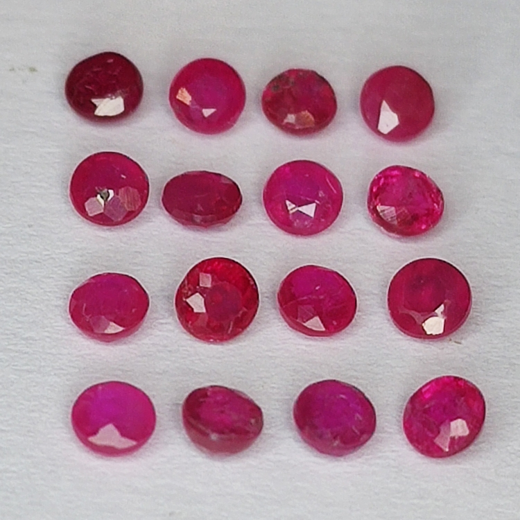 Ruby Round Cut 2,0-2,55 mm