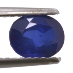 Zaffiro blu a taglio ovale da 1,12 ct, 6,51 x 5,27 mm