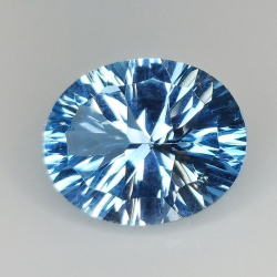 Blue topaz oval cut millenium 12x10mm 1pc