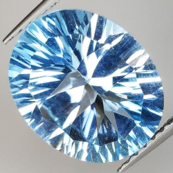 Blue topaz oval cut millenium 12x10mm 1pc