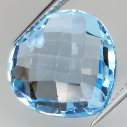 Blue topaz cut heart pierced 14mm 1pz