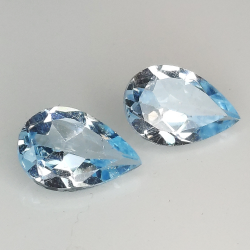 Pear cut blue topaz 9x7mm 4pz