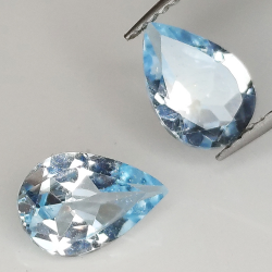 Pear cut blue topaz 9x7mm 4pz