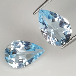 Pear cut blue topaz 9x7mm 4pz