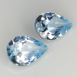 Pear cut blue topaz 9x7mm 4pz