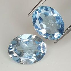 Blue topaz oval cut 9x7mm 4pz