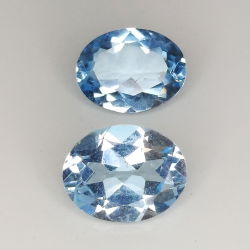 Topazio azzurro taglio ovale 9x7mm 4pz