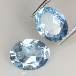 Blue topaz oval cut 9x7mm 4pz