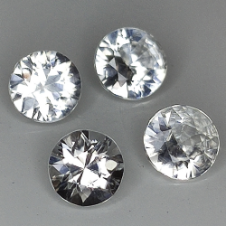 Zircon natural blanco incoloro 5mm 4pz