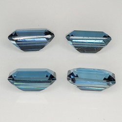 Topacio Londres azul talla esmeralda 6x4mm 4pz