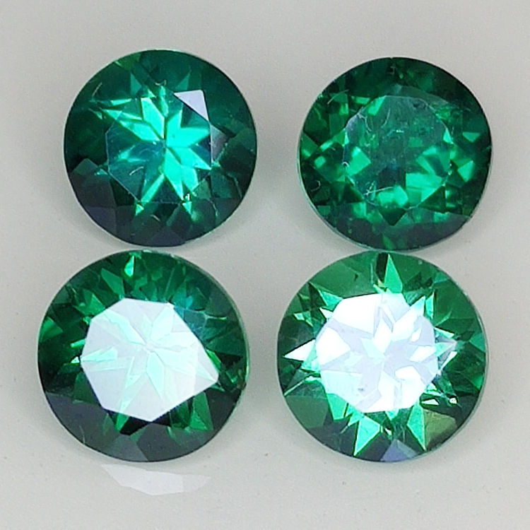 Round cut green topaz 6mm 4pz