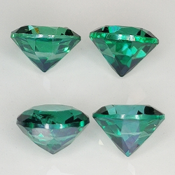 Round cut green topaz 6mm 4pz