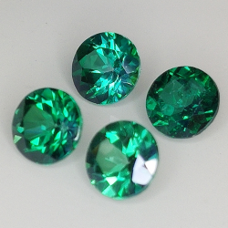 Round cut green topaz 6mm 4pz