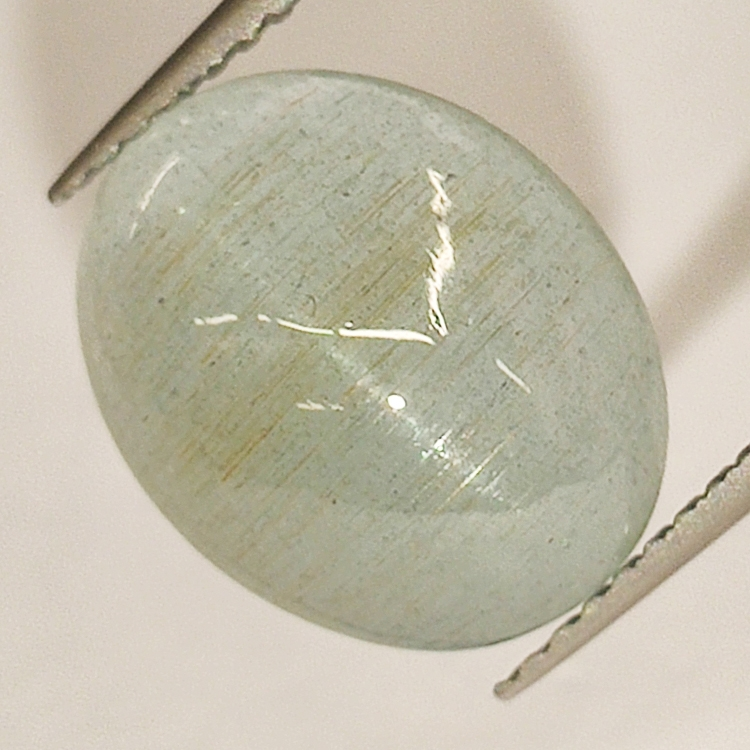 Occhio di gatto acquamarina da 3,89 ct taglio cabochon 12,5x10x4,7 mm