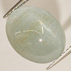 3,89 ct Aquamarin Katzenauge Cabochon geschnitten 12,5 x 10 x 4,7 mm