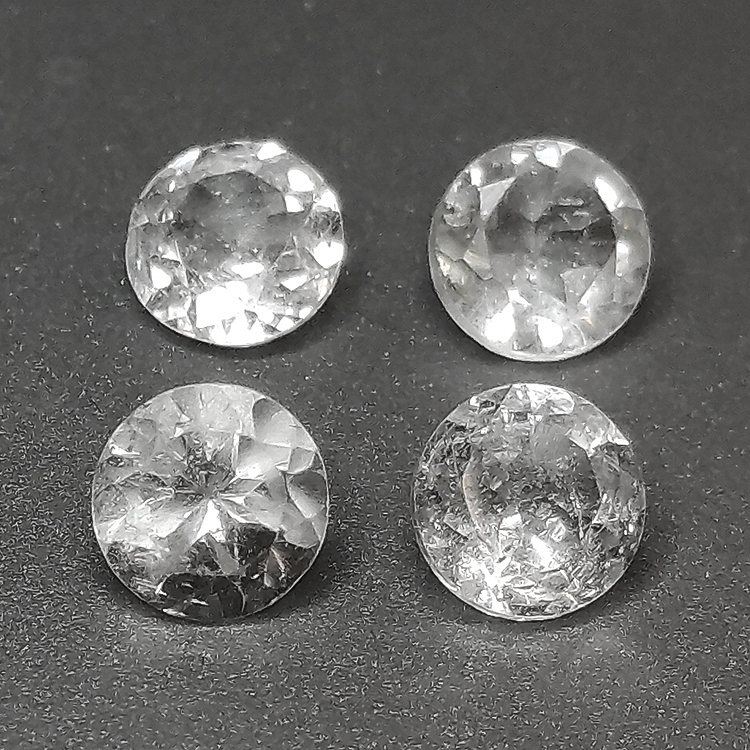 Colorless white topaz round cut 6mm 1pcs