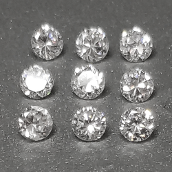 Colorless white topaz round cut 2.25-2.5mm 1ct