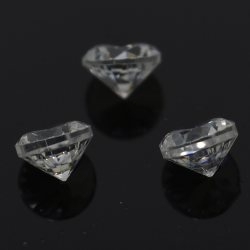 Colorless white topaz round cut 2.25-2.5mm 1ct