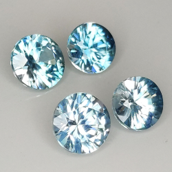 Zircon bleu coupe ronde 4.5-5.5mm