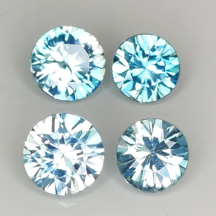 Zircon bleu coupe ronde 4.5-5.5mm