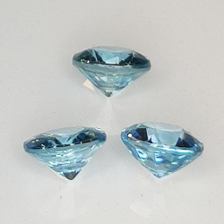 Blue zircon round cut 4.3-4.5mm