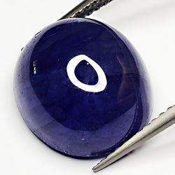 12,36ct Blauer Saphir cabochon rund 12x12mm