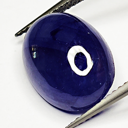 9,87ct Blauer Saphir cabochon oval 14x10mm