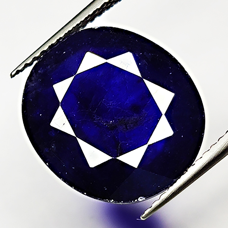 12,90ct Blauer Saphir ovalschliff 15x13mm