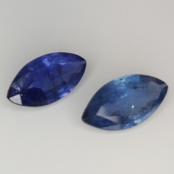 Marquise cut blue sapphire 10x5-8x4mm 2pz