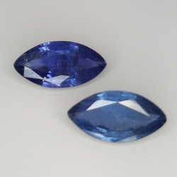 Marquise cut blue sapphire 10x5-8x4mm 2pz