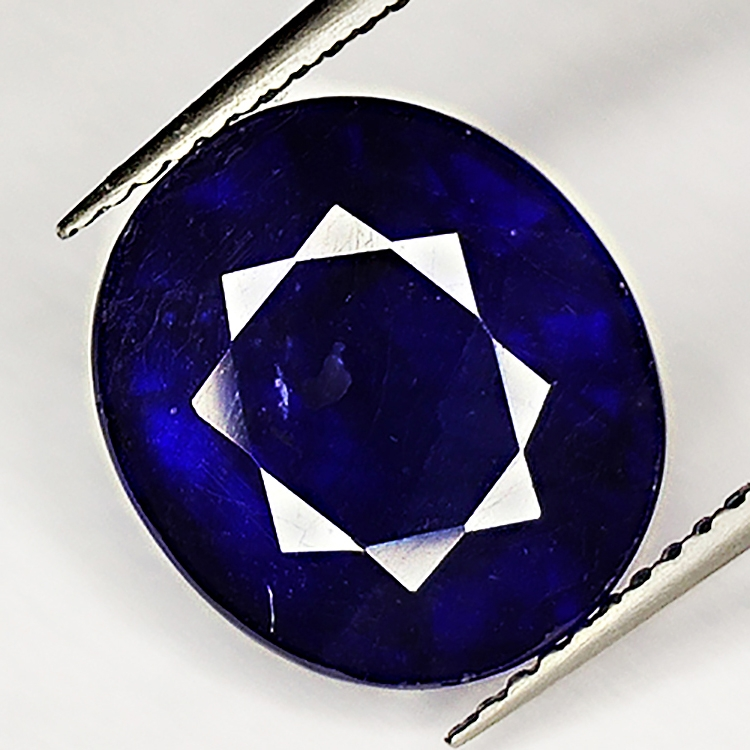 9,87ct Blauer Saphir ovalschliff 12x11mm