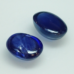 Zafiro azul cabujón oval 8x6-7x5mm 2pz