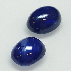 Cabochon ovale saphir bleu 8x6-7x5mm 2pc