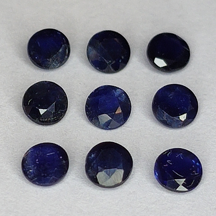 Blue sapphire round cut 2.9mm 1ct