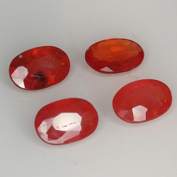 Zaffiro arancio taglio ovale 6x4mm 4pz