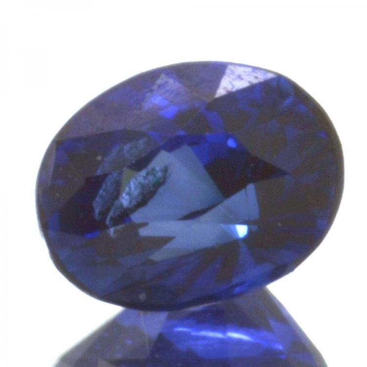 1,01 ct blauer Saphir im Ovalschliff 6,41 x 4,98 mm