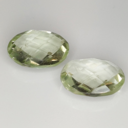 Amatista verde (prasiolita) talla oval con damero 14x10mm 4pz