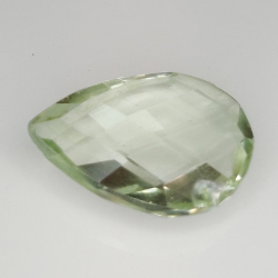 Améthyste verte (prasiolite) taille poire avec damier 16x11mm 4pz