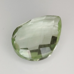 Améthyste verte (prasiolite) taille poire avec damier 16x11mm 4pz