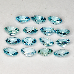 8.48ct Zircone Blu taglio ovale 5.1x4.0mm 15pz