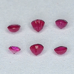 Ruby round cut 1.4-1.6mm 1ct