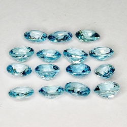 8.75ct Blue Zircon oval cut 5.1x4.0mm 15pcs