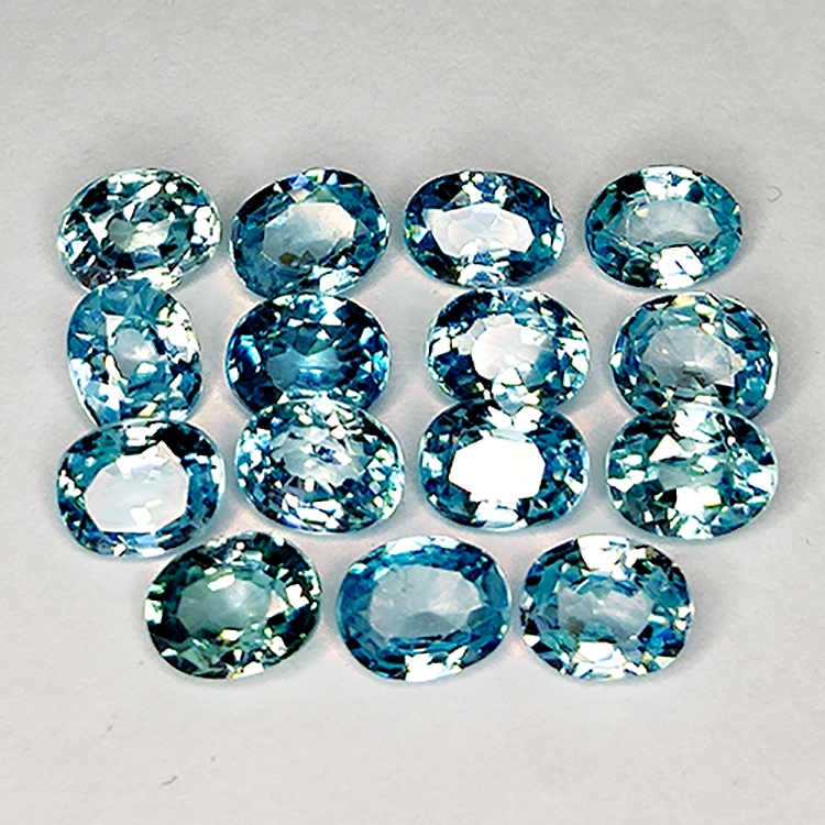 8.75ct Blue Zircon oval cut 5.1x4.0mm 15pcs