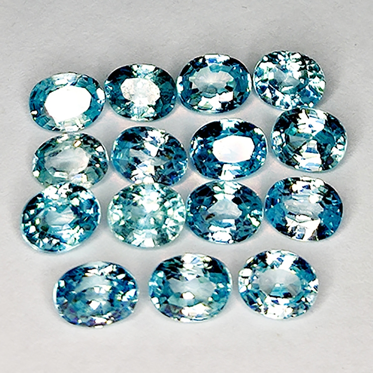 8.75ct Blue Zircon oval cut 5.1x4.1mm 15pcs